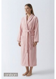 Resim Şalyaka Bornoz Pembe %100 Pamuk Unisex Spa Için Ideal, Günlük Kullanıma Uygun Kadın/erkek Pembe 