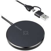 Resim Mriowiz M-2001w 15w Masaüstü Magsafe Manyetik Kablosuz Şarj Cihazı, Usb Usb-c / Type-c Veri Kablosu Ve Tutucu İle 