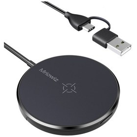 Resim Mriowiz M-2001w 15w Masaüstü Magsafe Manyetik Kablosuz Şarj Cihazı, Usb Usb-c / Type-c Veri Kablosu Ve Tutucu İle 
