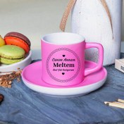 Resim Pembe Renk Canım Annem Mesajlı Kahve Fincanı 