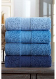 Resim 4lü Havlu Seti Rainbow Mavi 50x85cm Mavi 