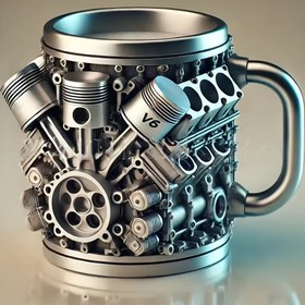 Resim 1 adet Paslanmaz Çelik V8 ve V6 Motor Tasarımı Bardağı - Dayanıklı, Şık, Elde Yıkanabilir, Araba Tutkunları İçin Mükemmel, Yeniden Kullanılabilir ve Çok Amaçlı, Elektrik Gerektirmez 