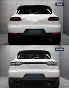 Resim Porsche Macan (2014-2018) Arası Uyumlu Bagaj Kapağı ve Led Stop 2018+ Görünüm Facelıft /Smoke 