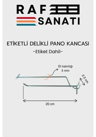 Resim Etiketli Delikli Pano Kancası 20 Cm 10 Adet Tel Askı Kancası Delikli Panel Raf Askısı Fon Kancası Etiketli Metalik 