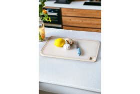 Resim Feyza Design Büyük Fika Kesme Tahtası 305X445X9 mm Bej, Şık ve Kullanışlı Tasarım 