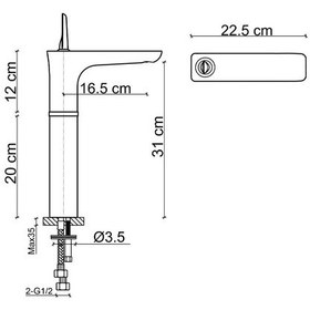 Resim Fk-5122 Yüksek Lavabo Bataryası Mat Altın Altın 