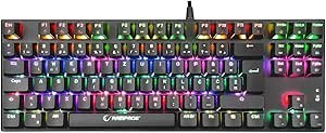 Resim Rampage KB-R17 Raptor Black USB 6 Color Blue Switch LC Layout Gaming Mechanical Keyboard 
