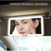Resim eMAXİ Işıklı Makyaj Aynası Oto Güneşlik Led Işıklı Makyaj Ayna Masa Üstü Işıklı Makyaj Makeup 