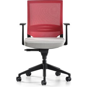 Resim Bürotime Cozy Çalışma Koltuğu Kırmızı/açık Gri - Sabit T Kol - Plastik Ayak 