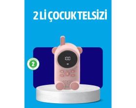Resim Özgürce Renkli Ekranlı USB Şarjlı Çocuk Telsizi, Vox Modu, Kompakt ve Eğlenceli 