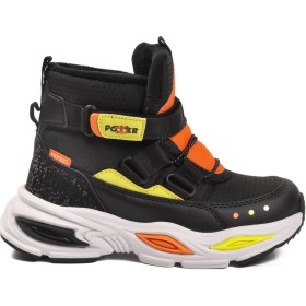 Resim Pepino Siyah Cırtlı İçi Polarlı Erkek Çocuk Sneaker Bot Çok Renkli 