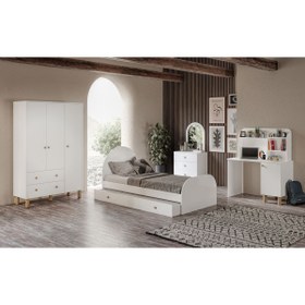 Resim Afilli Yavrulu Bohem Cocuk Odası Takımı Tamamı Mdf Beyaz 