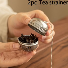 Resim Zincirli Paslanmaz Çelik Çay Demleme Aparatları 2'li Set - Yaprak Çayı, Çorba Topları ve Baharatlar için Yeniden Kullanılabilir File Süzgeçler - Dayanıklı & Kolay Kullanımlı Mutfak Gereci, Çay Severler İçin 