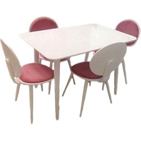 Resim Masa Sandalye Retro Papel Takım Model Kayın Torna Kaplama Sandalye Açılır Parlak Beyaz El Yapım 