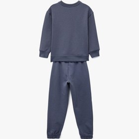 Resim Koton Baskılı Uzun Kollu Bisiklet Yaka Şardonlu Eşofman Takımı Antrasit 6wkg10220ak Antrasit 