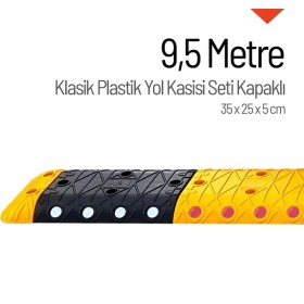 Resim İleri Trafik Klasik Plastik Yol Kasisi Kapaklı Set - 9,5 Metre 