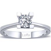 Resim Lova D Renk 0,46 Karat Pırlanta Tektaş Yüzük - HRD Sertifikalı 