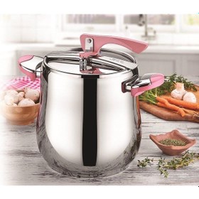 Resim Inter Çelik Düdüklü Tencere 6 L Pembe Pembe - Gümüş 