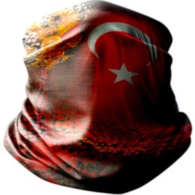 Resim Motobir Baf-Bandana Türk Bayrak Kırmızı Lav Desen 