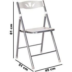 Resim Katlanır Mutfak Sandalyesi Kırma Koltuk Beyaz 2 Adet 1054 