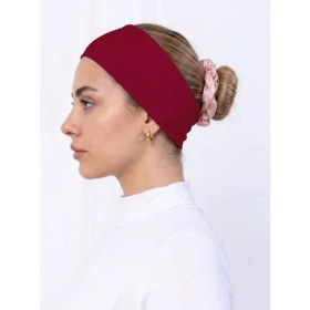 Resim Alivascarf Kaymayan Silikonlu Bandana Bone Bordo - Kadın Tesettür Dikişsiz Kaymaz Geçme - Sportif Saç Bandı 