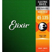 Resim Elixir 14207 Nanoweb Light Medium 5 Telli Bas Gitar Teli (45-135) 