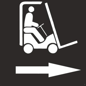Resim İsg Tabelam 40x40cm/kompozit/Sağa Oklu Forklift Boyama Şablonu 