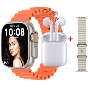 Resim DigiMonster Ultra Plus Watch 8 Akıllı Saat + Bluetooth Kulaklık + Yedek Kordon 2.1 Ekran Kablosuz Şarj IPS Ekran 