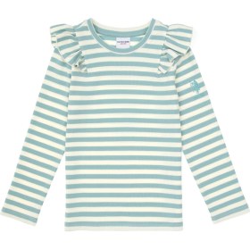 Resim U.S. Polo Assn. Kız Çocuk Mint Çizgili Bisiklet Yaka Sweatshirt 50317983-VR090 