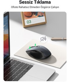 Resim Ugreen 4000 DPI Dual Mode 2.4GHz Kablosuz ve Bluetooth Sessiz Optik Mouse, 90855 