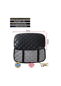 Resim Dacia Duster Deri Oto Kolçak Kılıfı Örtüsü Capitone Süngerli Siyah Nakışlı-95 