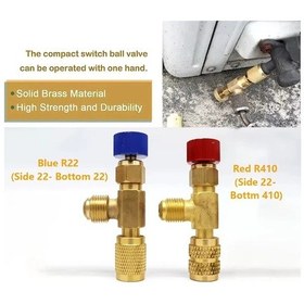 Resim Topnotch 2 Adet Klimalar İçin R22 R32 Ve R22 R410 Kombinasyonlu Soğutucu Emniyet Vana Seti Blue R22 Side 22 Red R410 