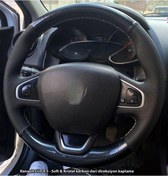 Resim Clio 4 Faz 2 Araca Özel Direksiyon Kılıfı 5d Kristal Karbob Nokta Siyah 