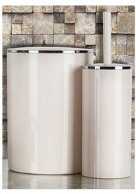 Resim Primanova Lenox Krem Çöp Kova Tuvalet Fırça Seti Krem 