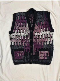 Resim Özgürhandmade El Örgüsü Yelek-süveter Antrasit - Gri - Siyah 