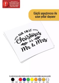 Resim Kıvırcıkyoga Our First Christmas Sticker Oto Motor Laptop Duvar Folyo Sticker 40 X 40 Cm 