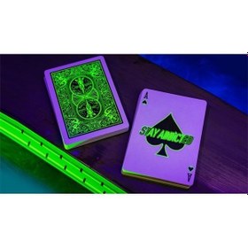 Resim Bicycle Neon Rider Back Green-glo Deck Premium Oyun Kağıdı İskambil Kartları Destesi 