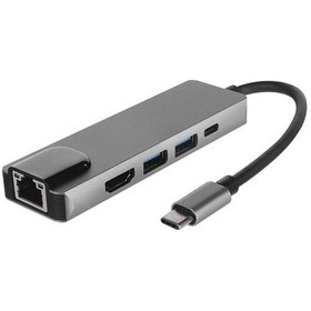 Resim Hytech Hy-usbc80 4k 30hz Gri Metal 2xusb3.0 1xhdmı, 1xpd Gigabit Type C Adaptör-129132 
