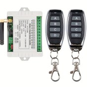 Resim Çok Fonksiyonlu DC 12V 24V 36V 10A 433Mhz 4 Kanallı Kablosuz Röle RF Uzaktan Kumanda Anahtarı Alıcısı + 4 Kanallı Metal Verici 