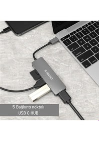 Resim Omars 5 Port Type-c 4k Hdmı Video Transferi 5gbps Usb 3.1 Sd/tf Kart Uyumlu Hub Çoklayıcı Adaptör 