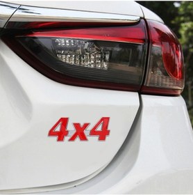 Resim Sones Araç Numarası 4 X 4 Kişiselleştirilmiş Alüminyum Alaşımlı Dekoratif Çıkartma, Boyut: 9 X 3,5 X 2,3 Cm Kırmızı 