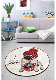 Resim Let It Snow Djt Çap 140 Cm Dekoratif Halı 