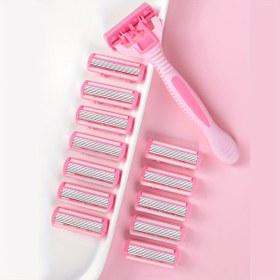 Resim 1-Handle + 6/18 Blades, 2-Handle + 24 Blades - Hipoalerjenik, Yıkanabilir, Hassas Ciltler için Güvenli - Paslanmaz Çelik, Kadınlar için Çok Bıçaklı Vücut Tüyü Temizleme Tıraşı - Ergonomik Tasarım | Paslanmaz Çelik Tıraş Bıçağı 