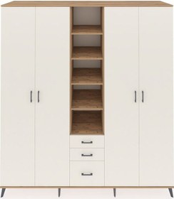 Resim Kronos Dolap 17 Raflı 3 Çekmeceli 4 Kapaklı 220x59x243 Çam-aytaşı/aytaşı Aytası/aytası 