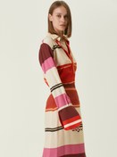 Resim Beyaz Bordo Colorblocked Bluz 