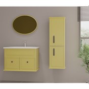 Resim Retropolıtıan 80 Cm Sarı Banyo Dolap Takımı 
