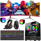 Resim DRAGOS Python i5 10400F 16GB DDR4 Ram 512GB M.2 NVMe SSD RTX3050 23.6 165Hz Çift Curved Gaming PC 