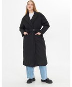 Resim Kadın Uzun Şişme Mont Siyah 