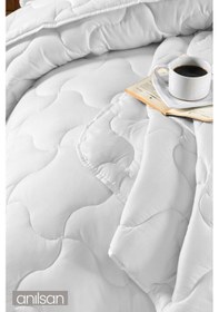 Resim 4 Mevsim Mikrofiber Tek Kişilik Yorgan, 155x215cm, Beyaz Ev Ve Otel Yorganı, Sade Ve Zarif 