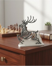 Resim Zarif Geyik Dağ Formunda 3d Baskı Dekoratif Heykel - 16 Cm 